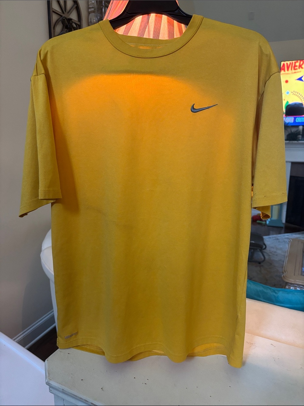 Nike Yellow Short Sleeve Dri-FIT Tee with Swoosh